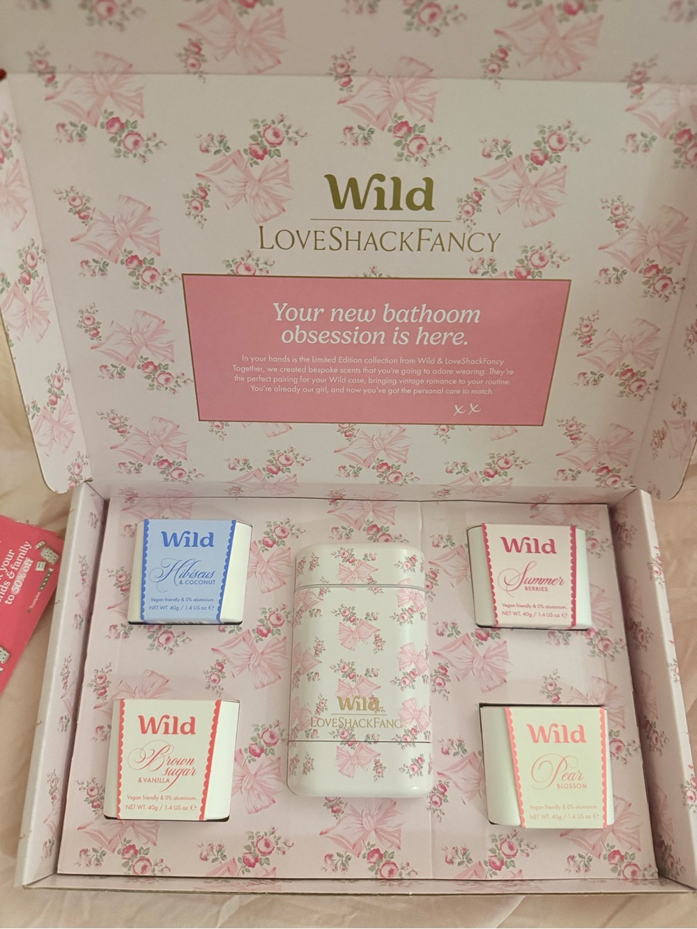 LoveShackFancy Floral Bath & Body Set in Pink and White